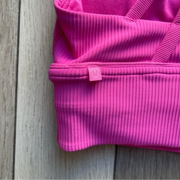 Lululemon Hot Pink Ribbed Sports Bra - Picture 3 of 6